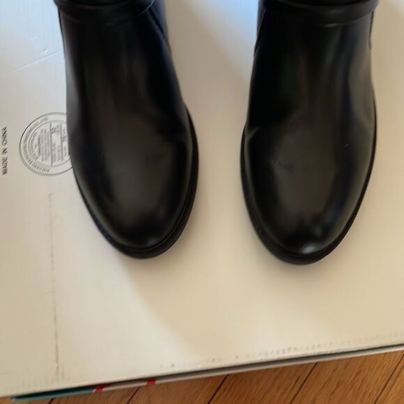 Baretraps Stratford Black Leather Wide Calf Knee-High Riding  Boots - Picture 2 of 12